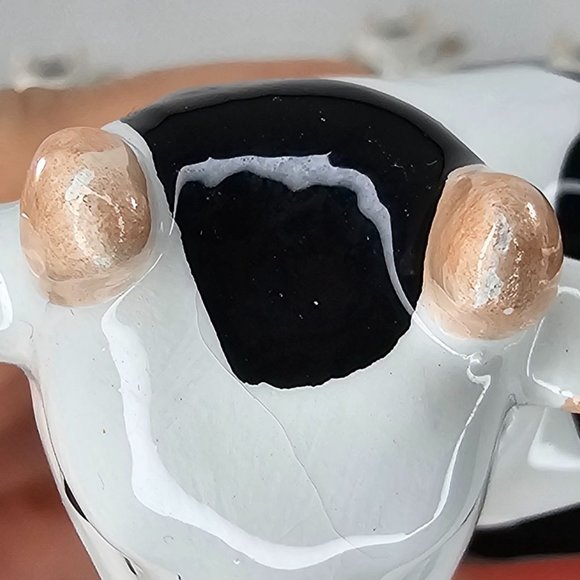 Cow Holstein Dairy Napkin Rings Ceramic Set Of 7 Kitsch Farm *Flaws* - Picture 5 of 9